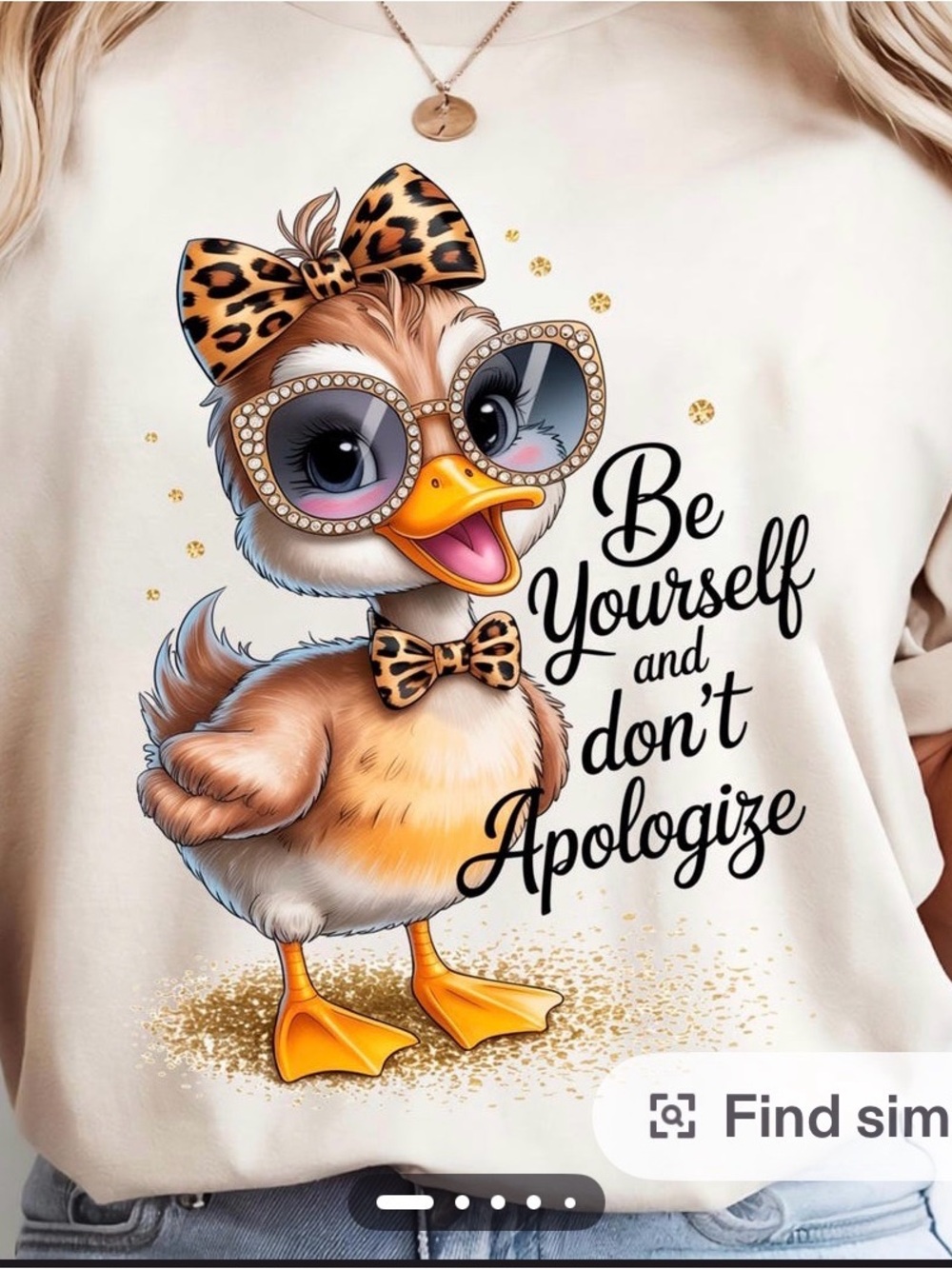 Be Yourself Graphic Tee - Cream Duck Illustration